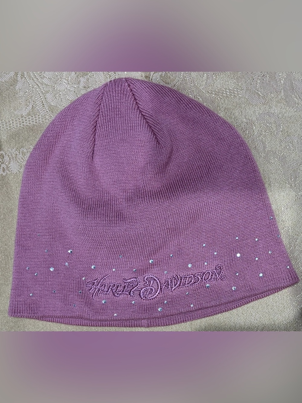 Harley Davidson Embroidered Toque with Bling